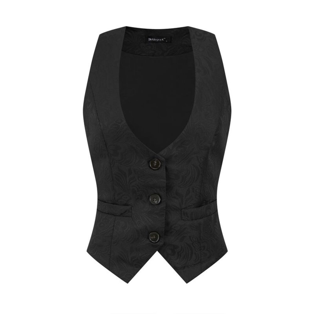 Allegra K Black Sleeveless Vest Top